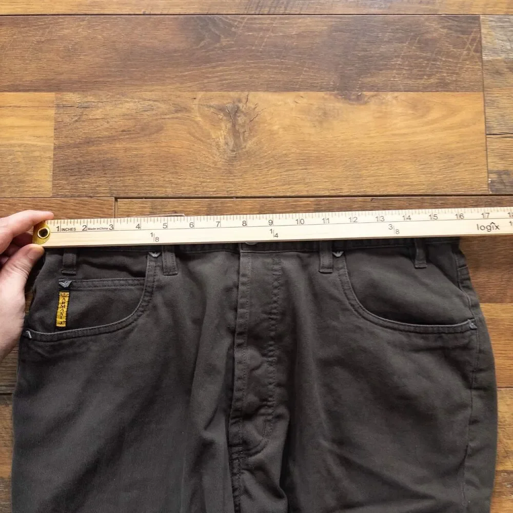 Vintage Armani Jeans Mens Size 34 (Fits 32) Black Bedford Cord Shorts Button Fly
